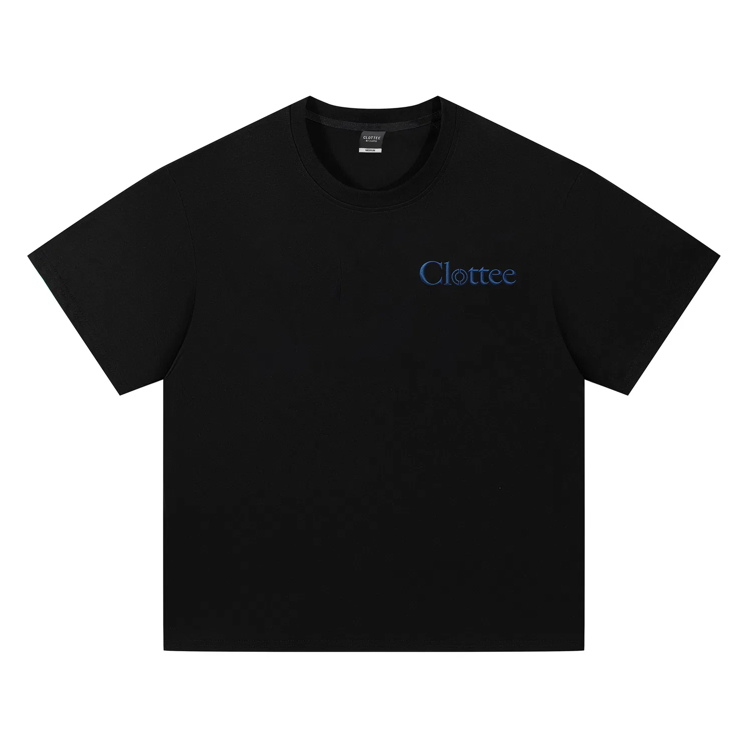 Детская футболка с круглым вырезом и принтом Unisex Crew Neck Moderate Straight Fit CLOT, Black With Blue And White Embroidery — фото 4
