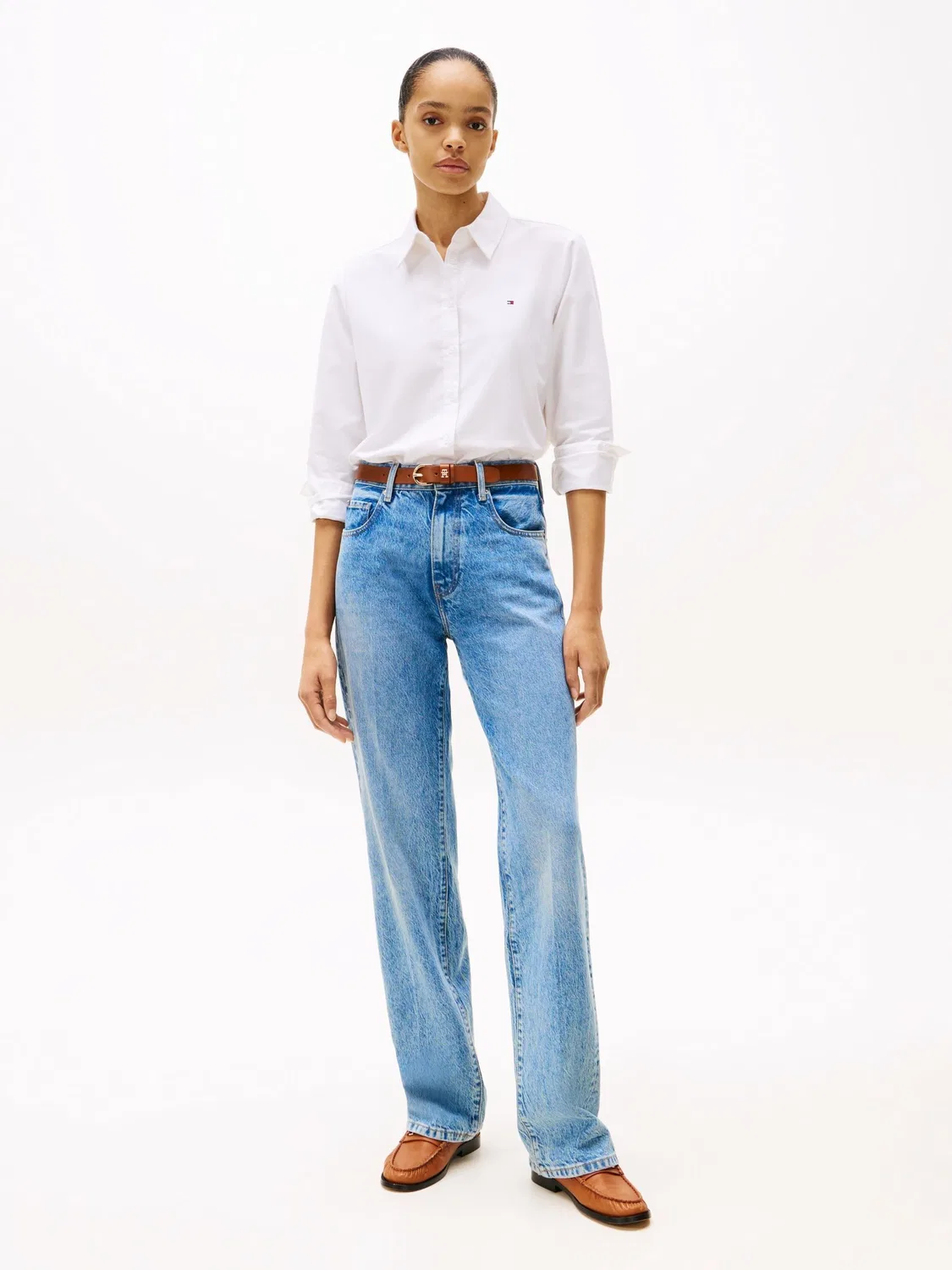 Рубашка свободного кроя Oxford Tommy Hilfiger, белый — фото 3