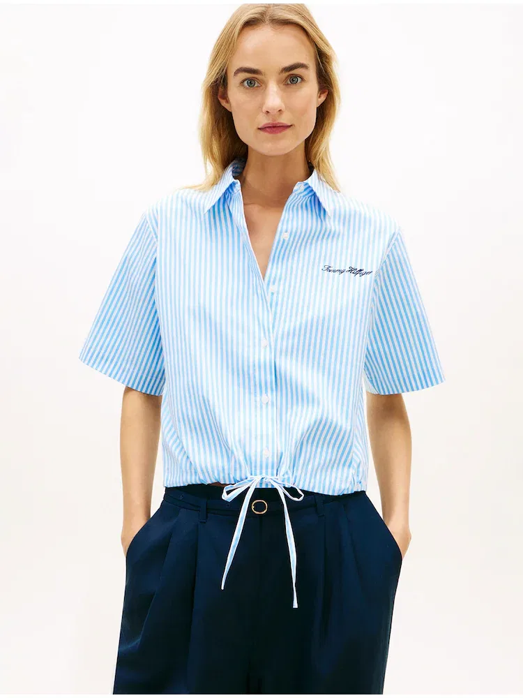 Блузка из поплина TOMMY HILFIGER, Blue