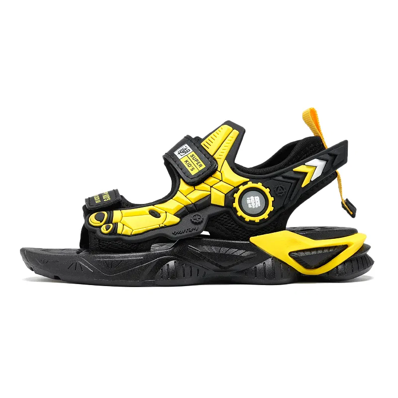 Детские сандалии с открытым носком VENICEW, Black Yellow
