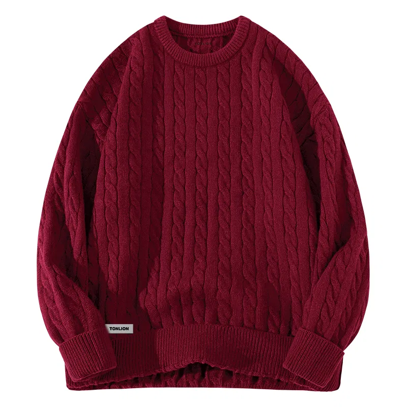 Детский джемпер с круглым вырезом крупной вязки Tonlion, Цвет Heather Navy