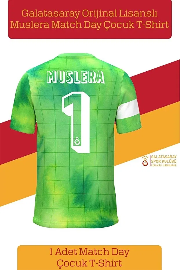 Детская футболка с коротким рукавом с принтом Galatasaray, Jersey Metin Oktay Bracelet Green — фото 3