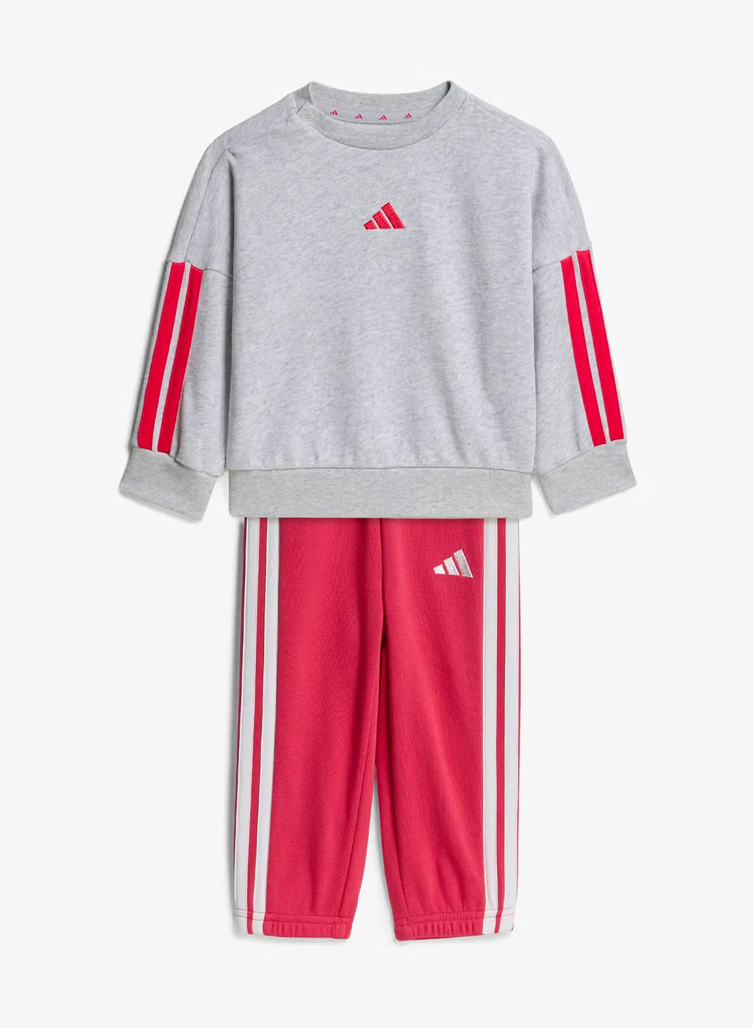 Комплект джоггеров для малышей с мягкой футерной тканью Adidas, светло-серый