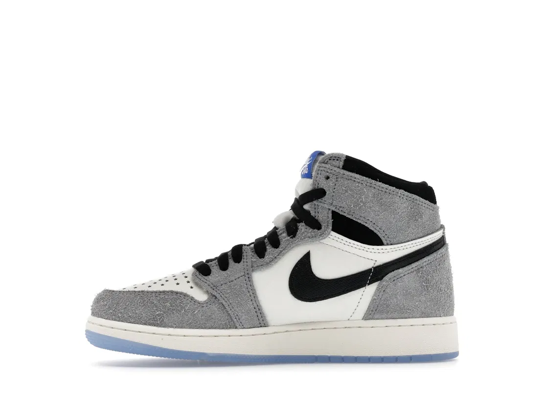 Детские кроссовки Lifestyle с принтом Jordan 1 High OG Jordan, Cool Grey/Game Royal/Black — фото 3