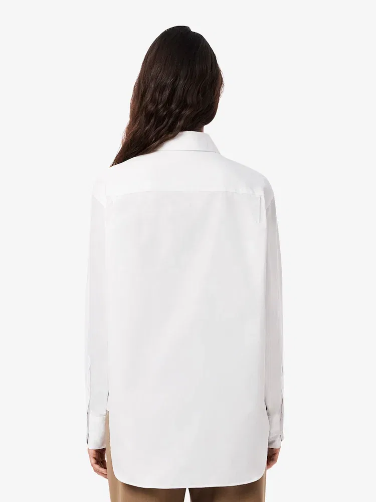 Рубашка LACOSTE Over Size Poplin Shirt, оверсайз, Black — фото 3