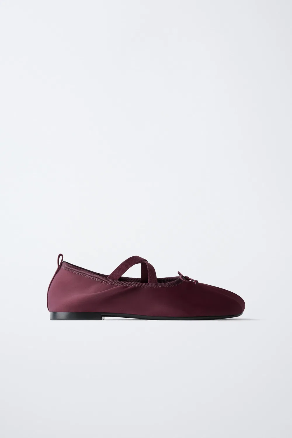 Атласные балетки ZARA, Maroon