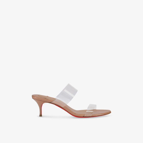 Мюли на каблуке Christian Louboutin Just Nothing кожаные, красный
