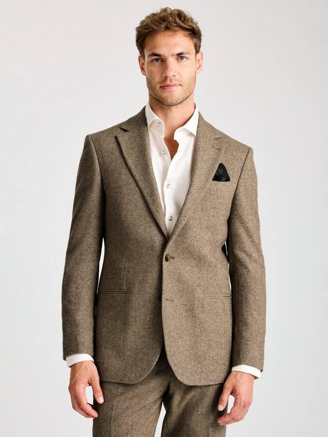 

Приталенный пиджак из шерстяной твида в ёлочку Moss, Gold