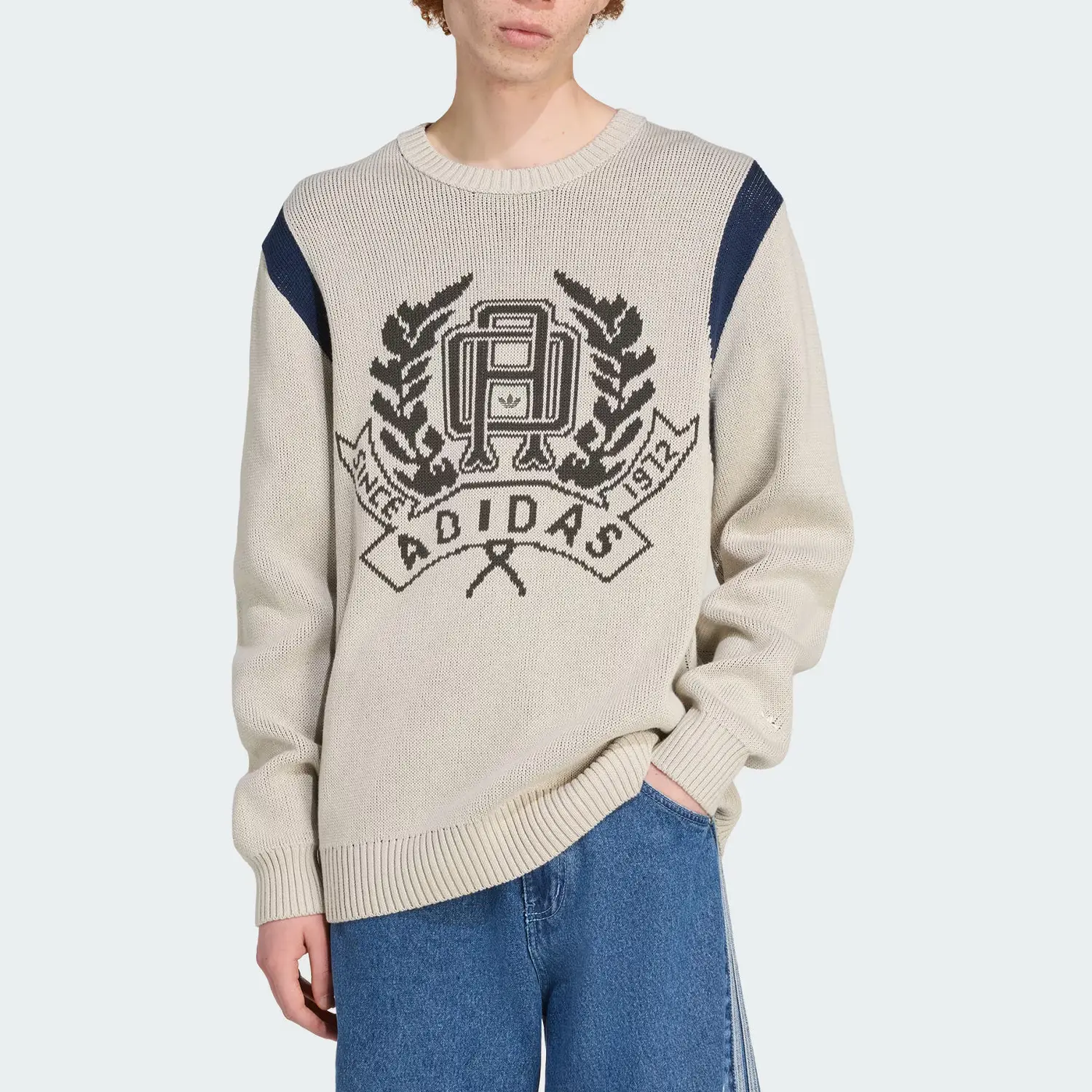 Вязаный свитер FW25 Regular Adidas Originals, коричневый — фото 3