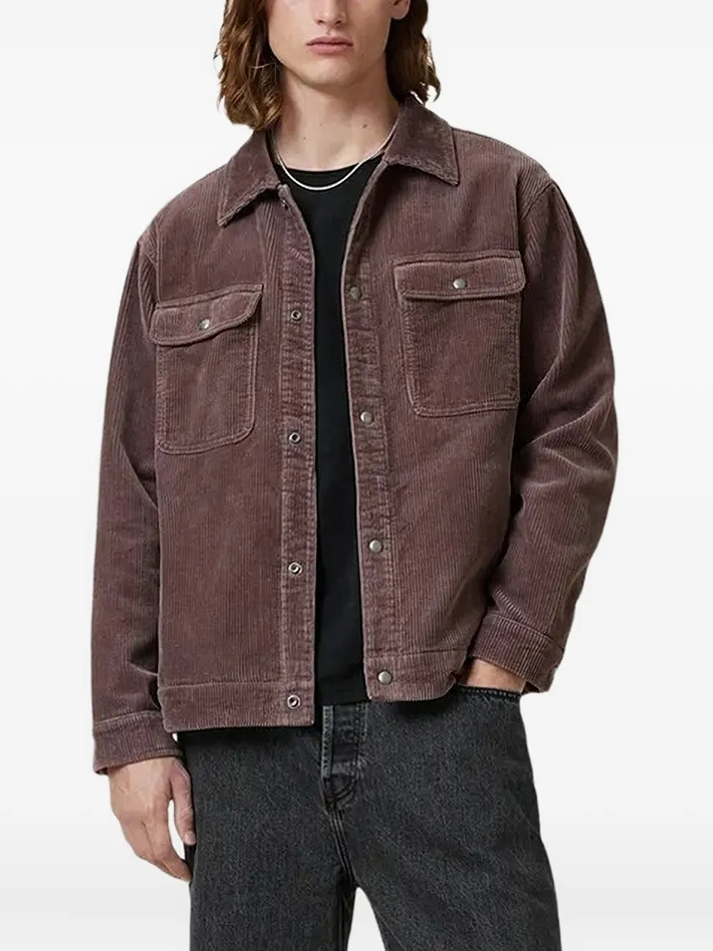 

Вельветовая рубашка Allsaints, коричневый