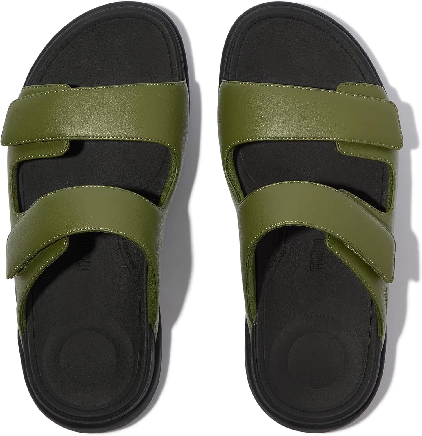 Мужские сандалии-шлепанцы Fitflop F-Mode Go с регулируемой застежкой на две перекладины, Leaf Green — фото 4