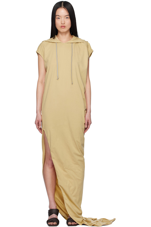 

Голливудское платье макси Edfu T Rick Owens Drkshdw, цвет parchment