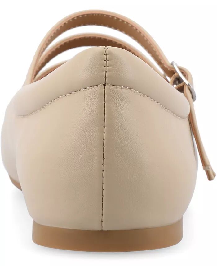 Женские балетки Darlin Multi Strap Mary Jane Square Toe Journee Collection, коричневый/бежевый — фото 3