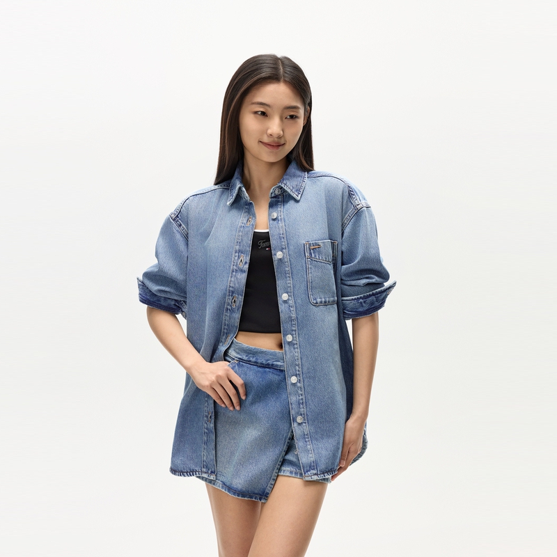 Tommy Hilfiger Рубашка Women's Denim Blue 1AB — фото 4