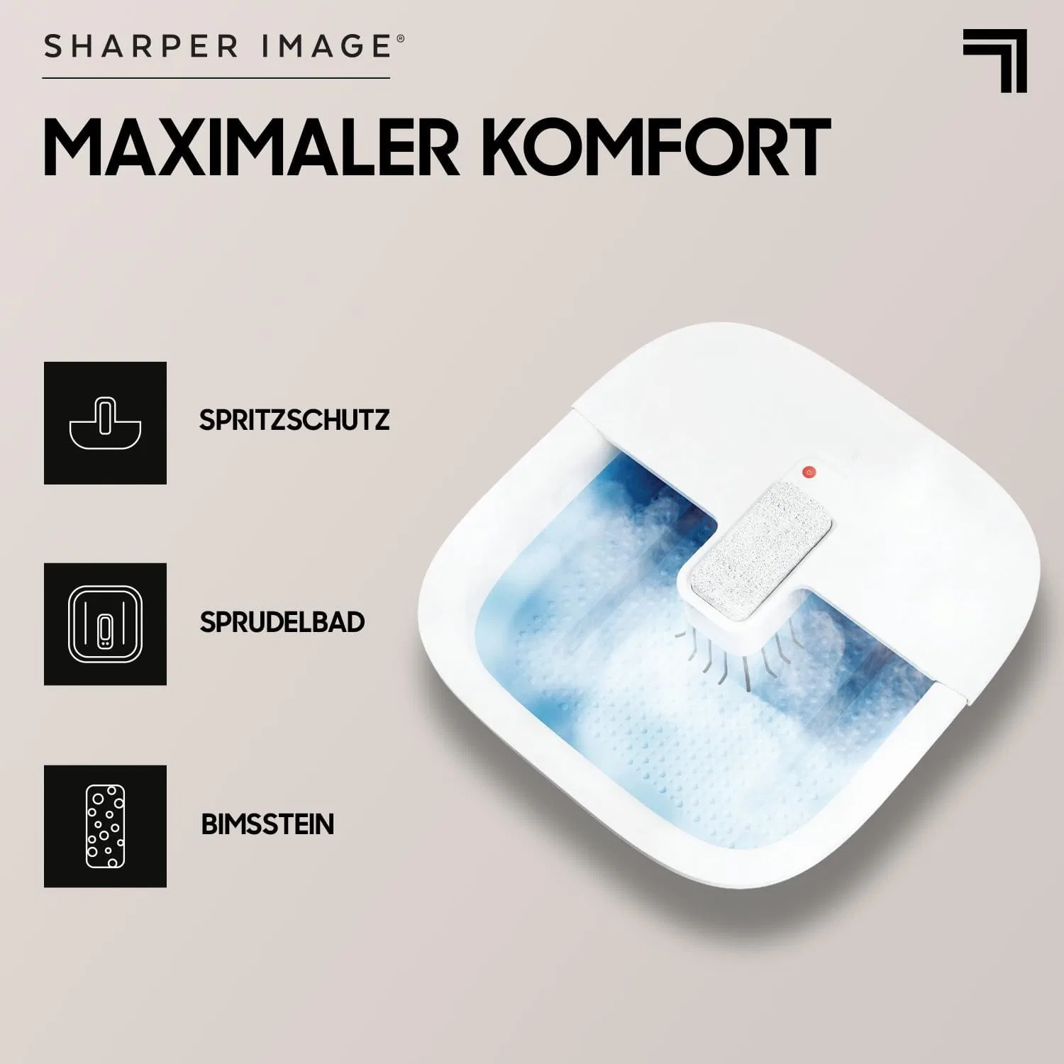 Ванночка для ног с массажем и функцией подогрева от SHARPER IMAGE Sharper Image — фото 4