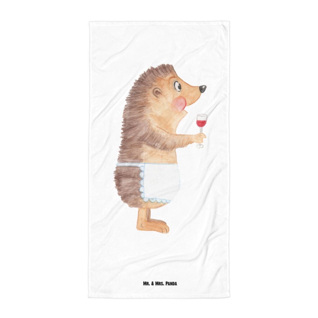 

Банное полотенце Mr. & Mrs. Panda XL Hedgehog Wine - белое - подарок, банное полотенце, забавные высказывания, полотенце для душа, хорошее настроение, пляжное полотенце, подарок для любителей вина, питье вина, животные, белый
