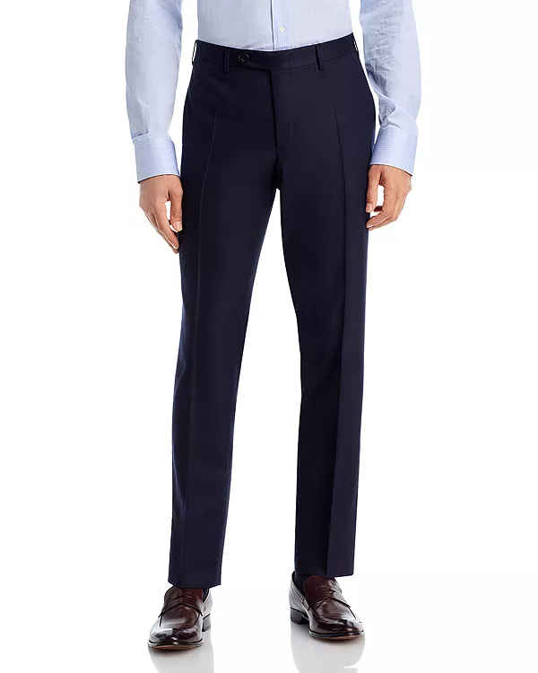 

Узкие шерстяные фланелевые брюки-капри Canali, синий