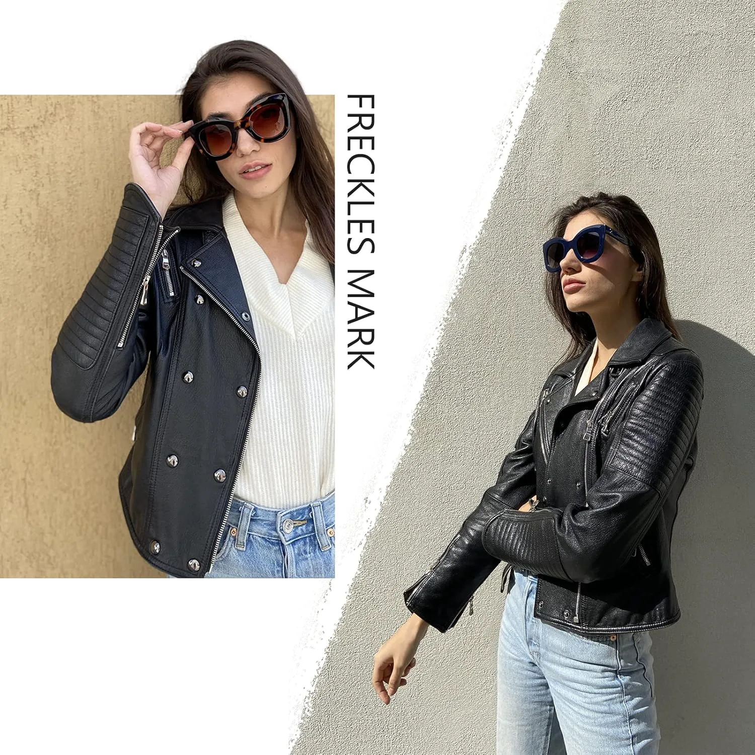 

Модные солнцезащитные очки-бабочки с толстыми линзами и веснушками для женщин, стильные круглые солнцезащитные очки «кошачий глаз» Freckles Mark, Snake-print