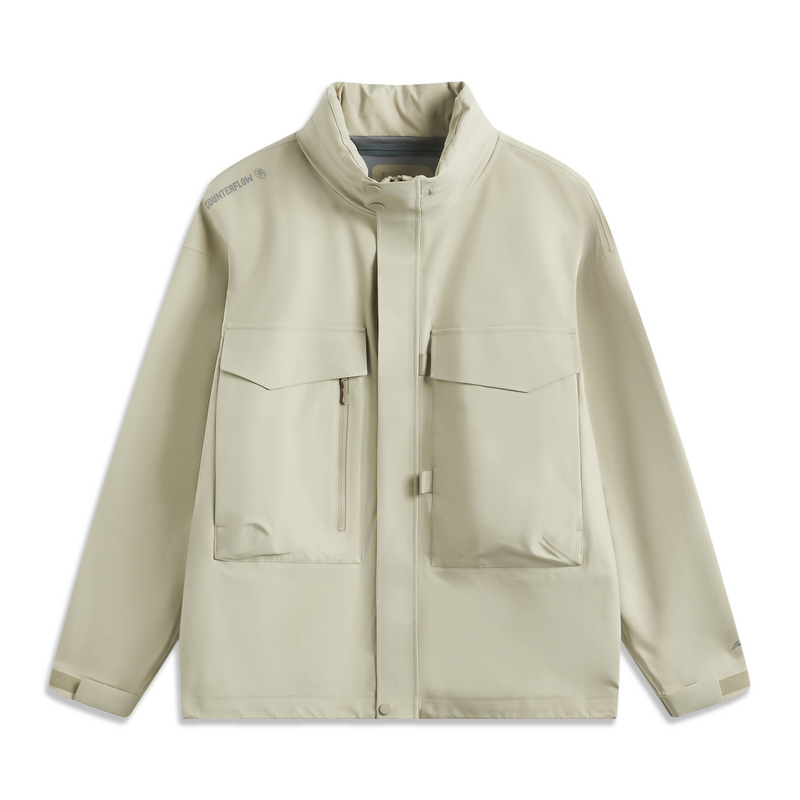 

Куртка ветровка непромокаемая и непродуваемая LiNing CF Tracing Wulong Armor Collection Limewash Gray унисекс