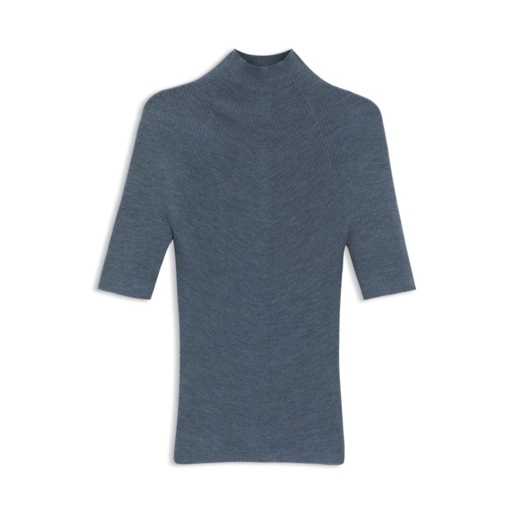 

Свитер с круглым вырезом из мериносовой шерсти BOSS, светло-голубой