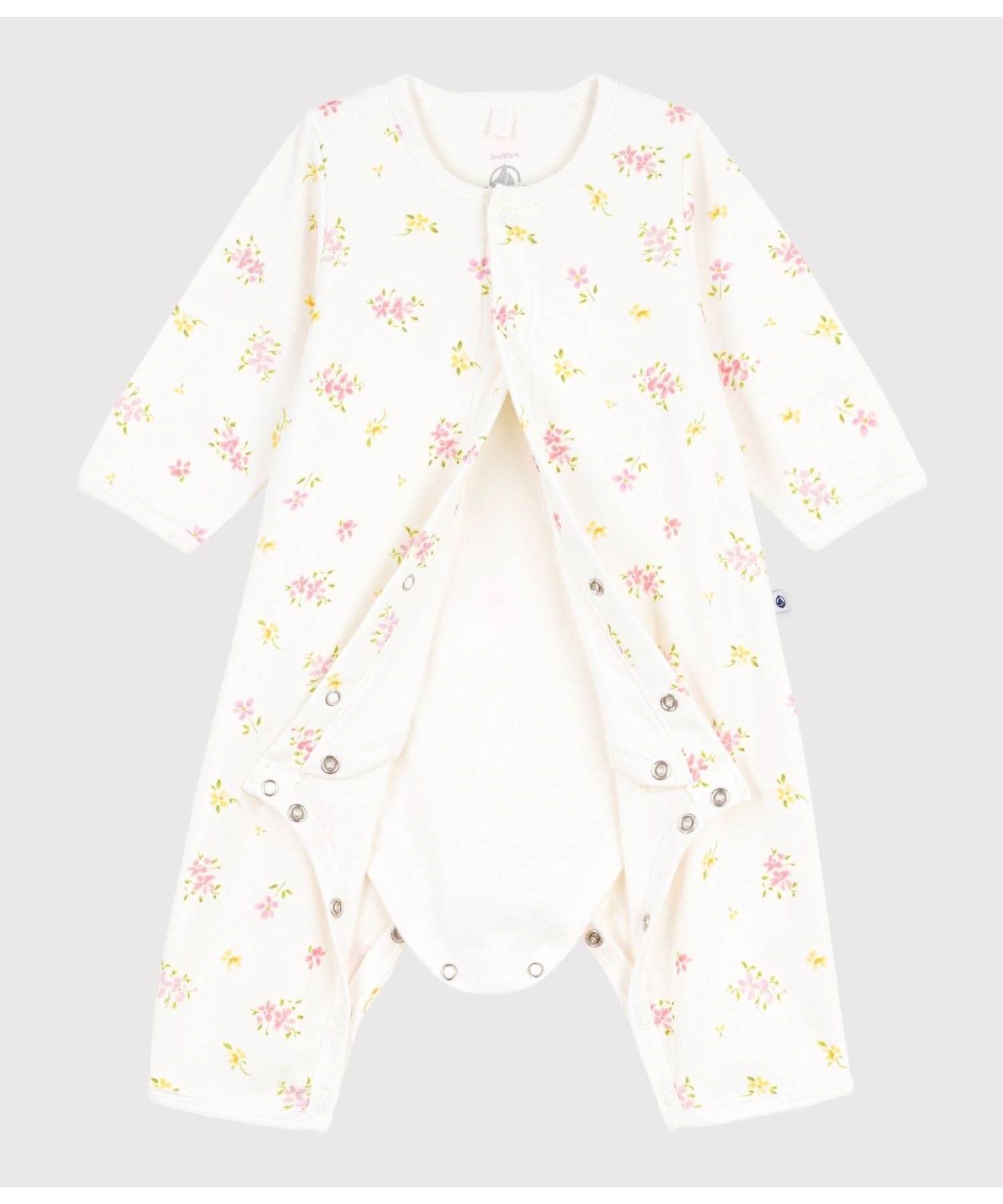 Боди с цветочным принтом Petit Bateau, Off-white/Multicolor — фото 3
