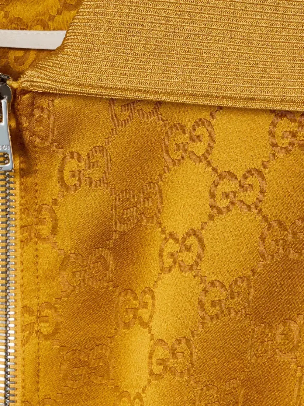 Жакет Gucci Жаккардовый с воротником, с застежкой-молнией, желтый — фото 2