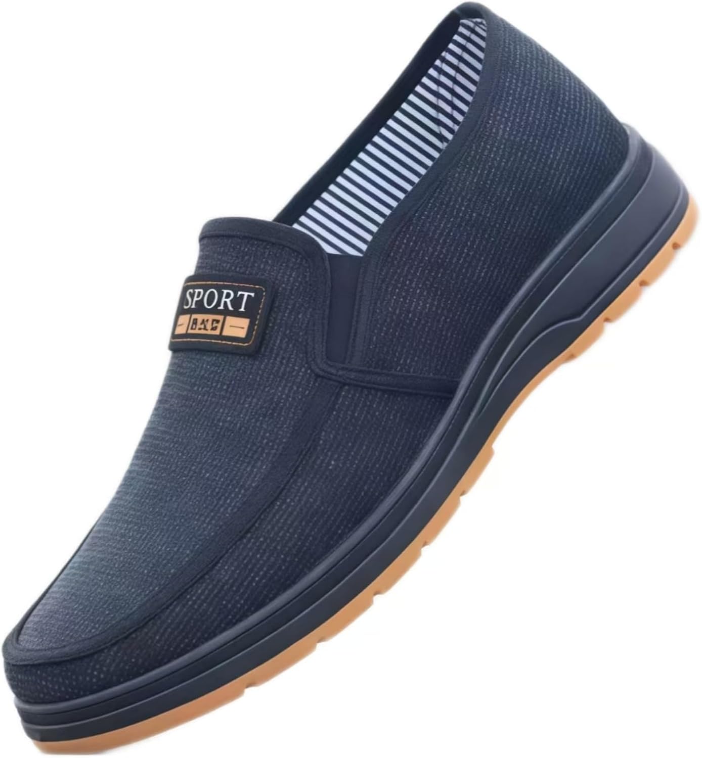 

Мужские слипоны на шнурках, повседневные тканевые лоферы, удобные эластичные мокасины без застежек, плоские лодочные туфли Crossbaby, синий