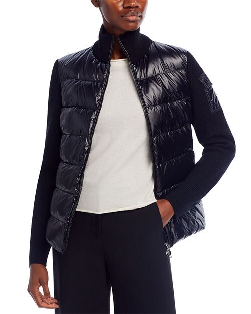 

Стеганое шерстяное пальто Moncler, цвет Black