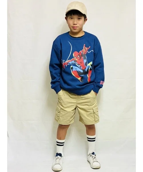 Свитшот детский Marvel Spider-Man Relaxed Fit Gap, хлопок 77%, полиэстер 23%, синий — фото 2