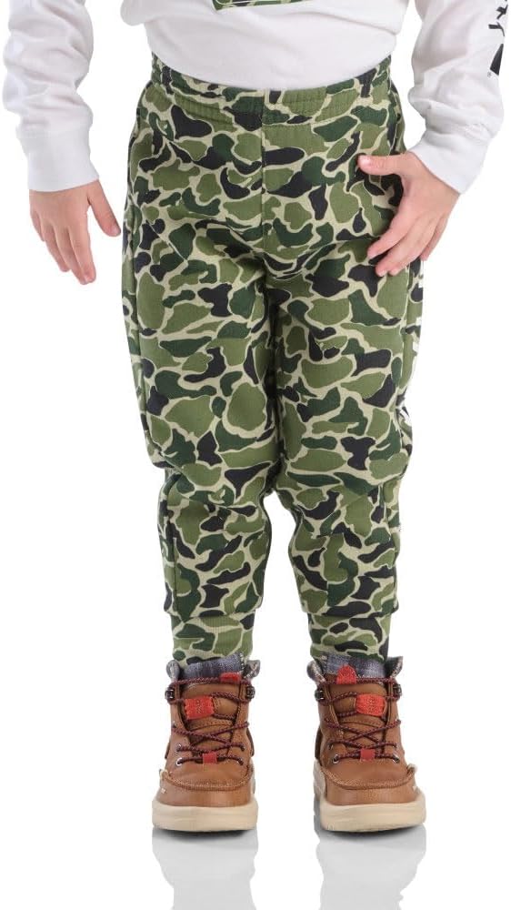 

Детские флисовые спортивные брюки Carhartt CK8450 с камуфляжным логотипом для мальчиков, Green Duck Camo
