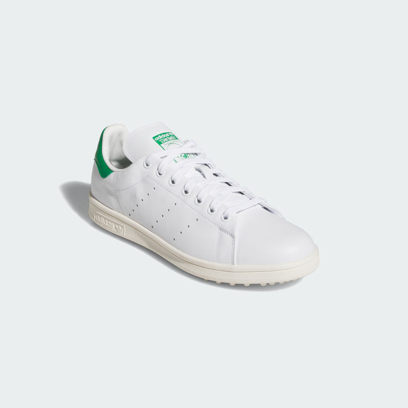 Мужские кроссовки для гольфа adidas Stan Smith без шипов Adidas, облачно-белый/зеленый/кремовый — фото 4