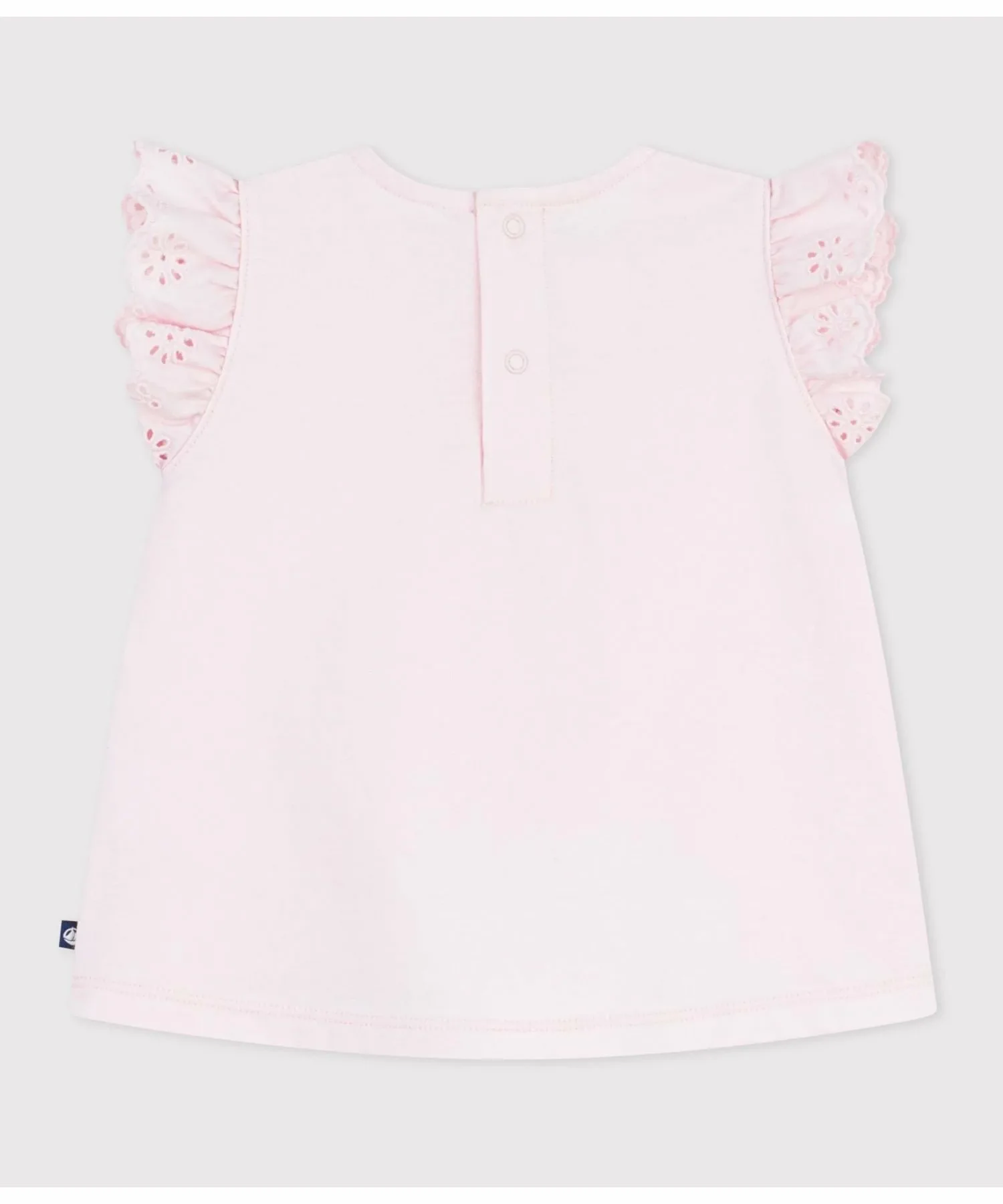 Футболка с оборками на рукавах PETIT BATEAU, Light Pink — фото 2
