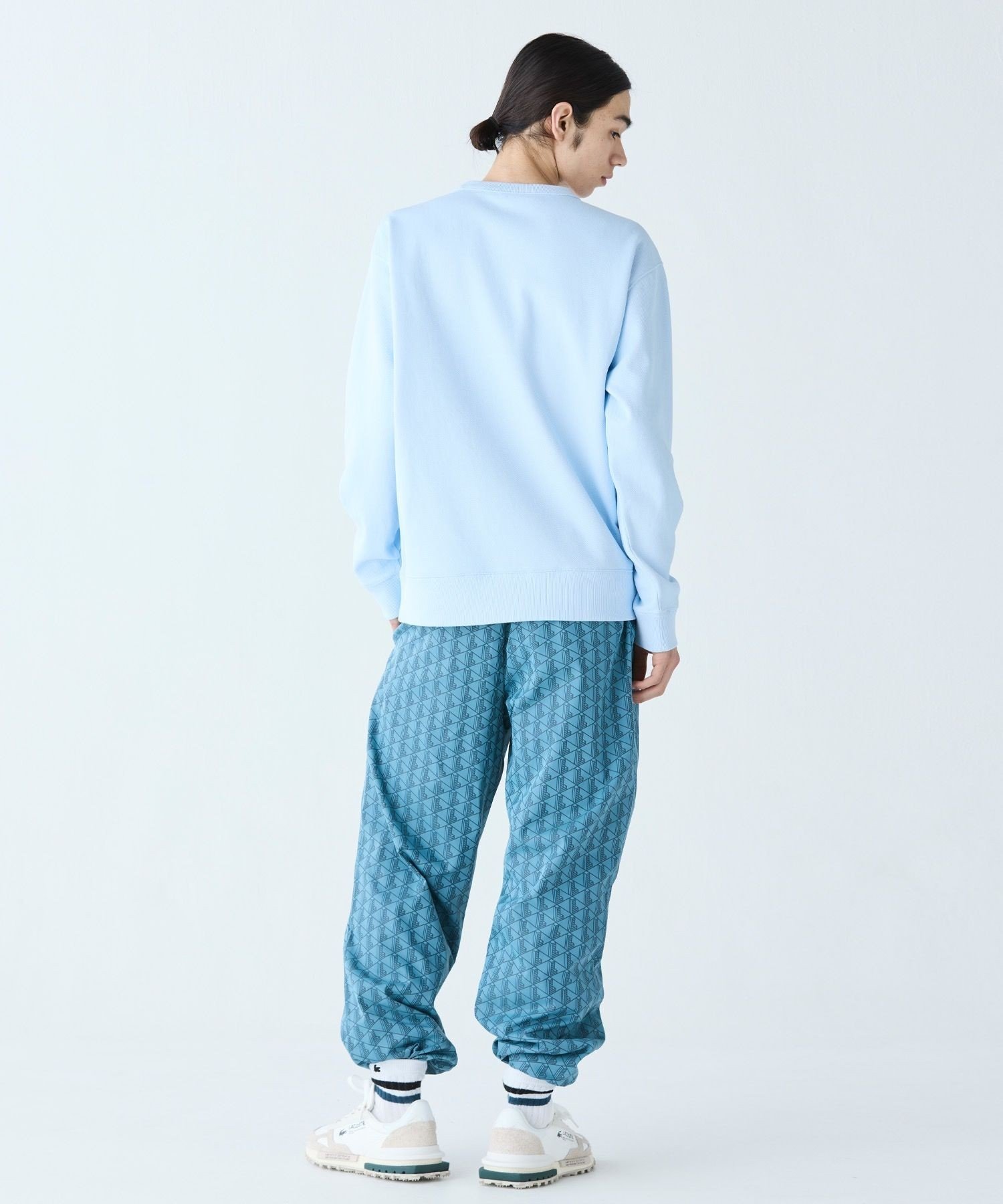 Однотонная толстовка из пике с круглым вырезом LACOSTE, Light blue — фото 4