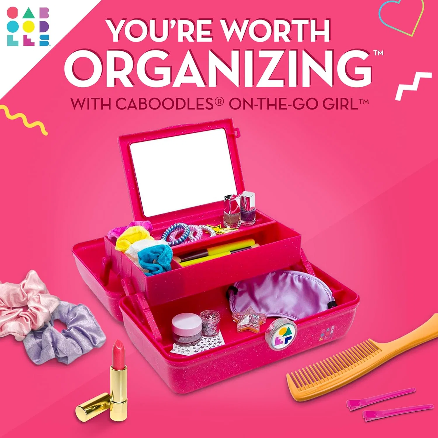 Косметический органайзер «On-The-Go Girl» от Caboodles Caboodles, Dark Pink Sparkles — фото 2