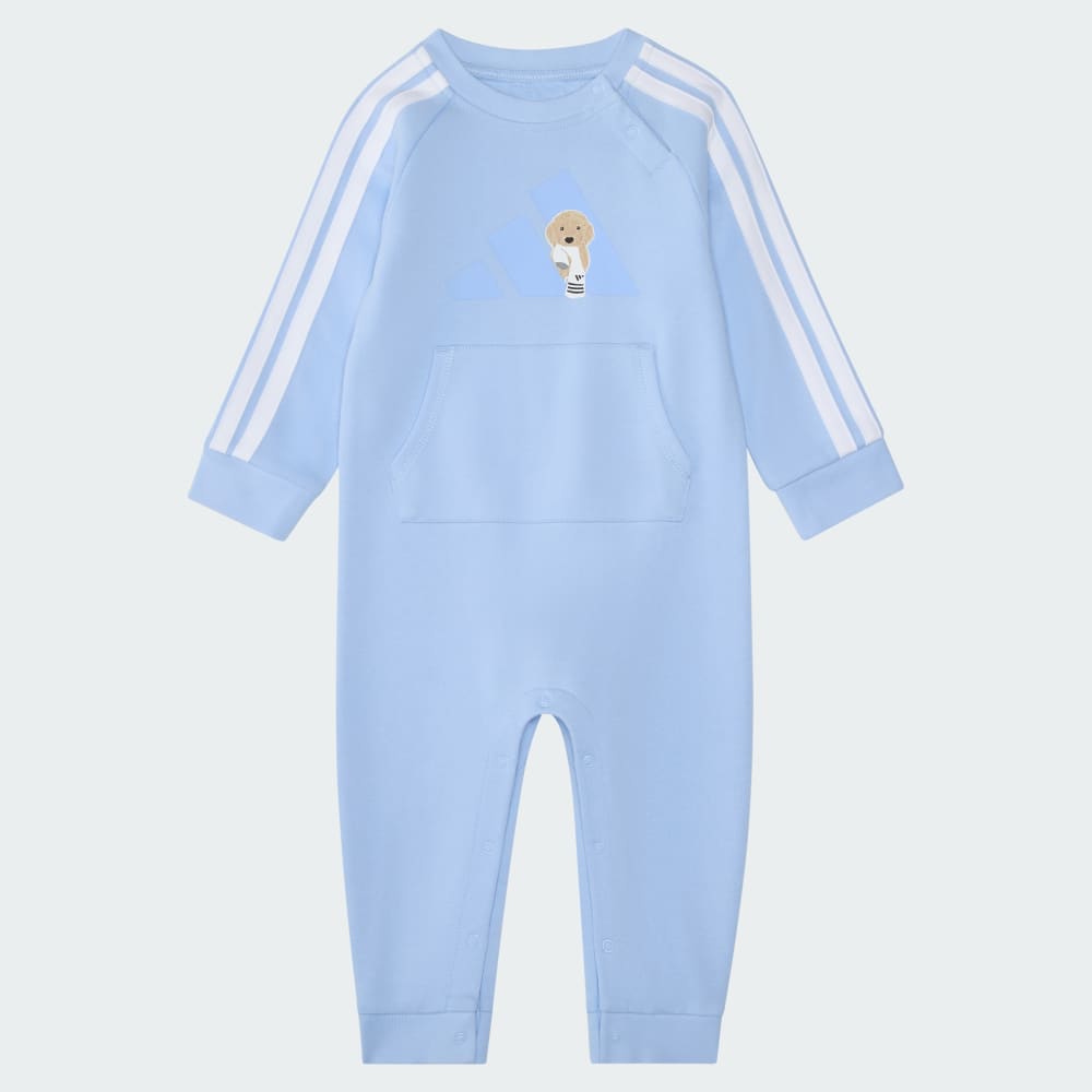

Комбинезон Adidas Long Sleeve 3-Stripe Puppy Coverall, цвет Glow Blue