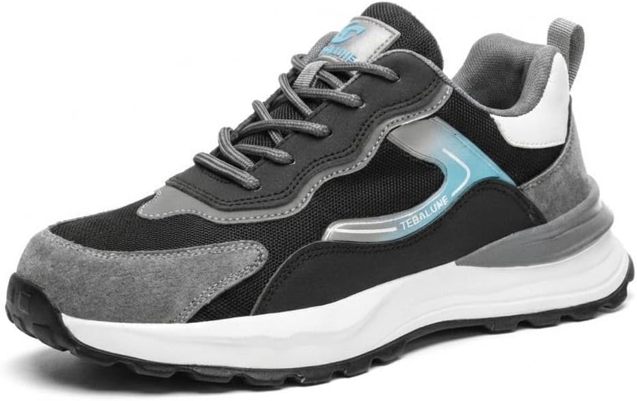 

Мужские защитные туфли с композитным носком, низкие, защищающие от проколов, легкие кроссовки из сетки и свиной кожи, для всех сезонов, для строительства, размер США Flowergirr, Summer Breathable