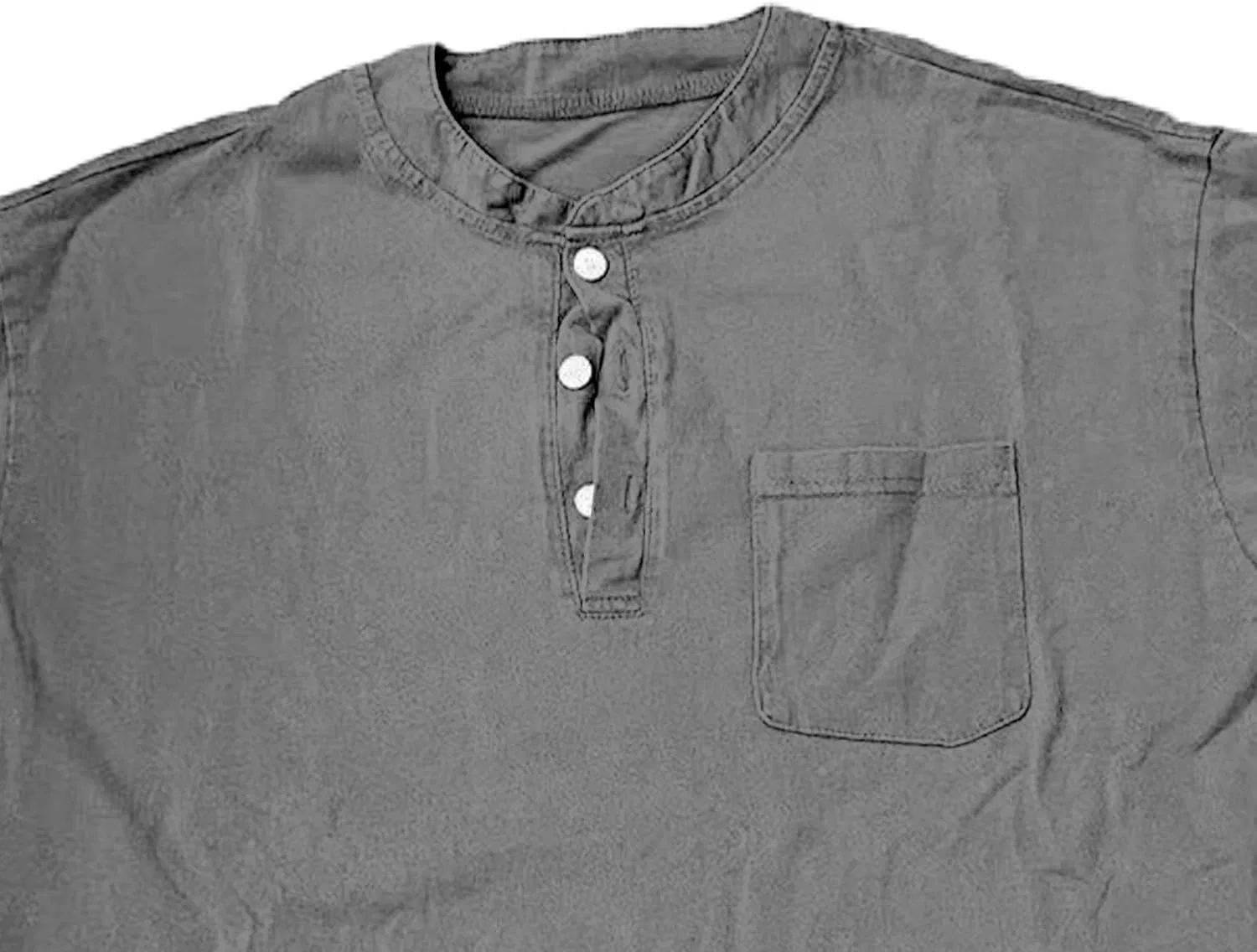 Мужская хлопковая футболка с имитацией денима, Vintage, Grey — фото 3