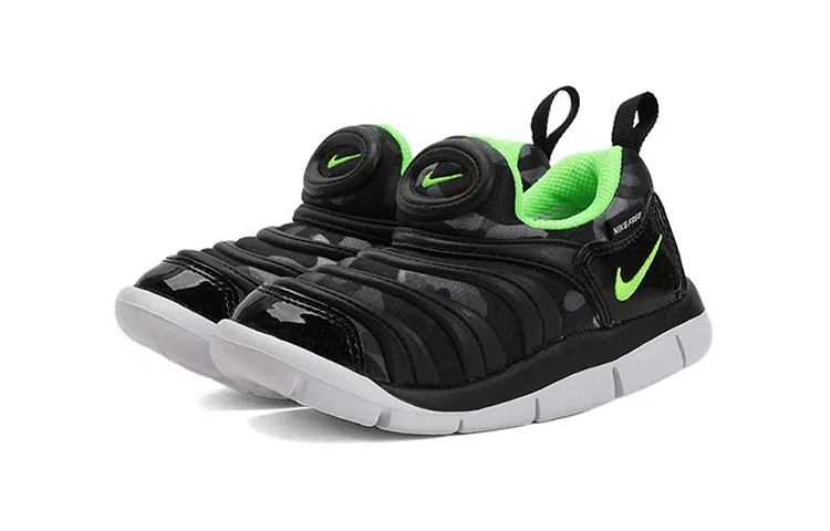 Детские кроссовки для малышей с гибкой подошвой Dynamo Free Nike, Black Green — фото 4