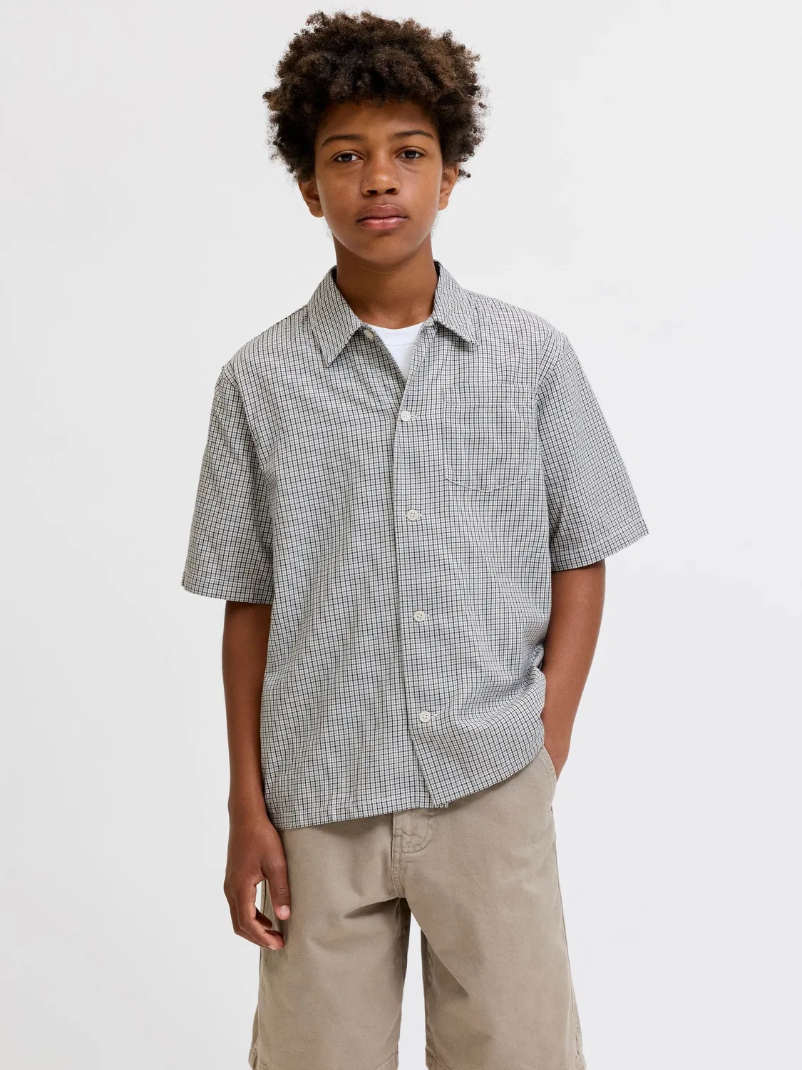 Рубашка асфальтовая Jack & Jones Junior, серый — фото 3