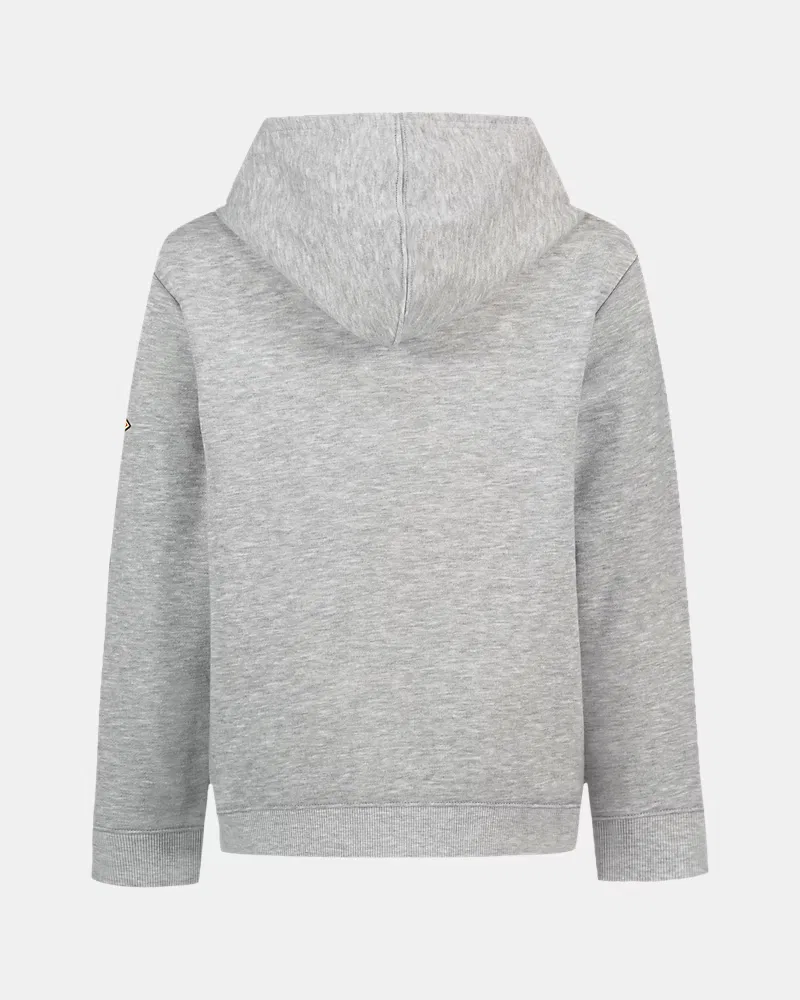 Худи детское из мягкого хлопкового флиса с капюшоном UA Camp Patches UnderArmour, Mod Gray/Pale Lemon — фото 3