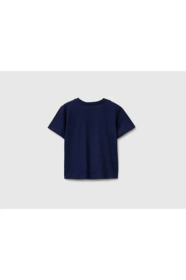 Детская футболка для мальчиков с принтом Bicycle Printed United Colors Of Benetton, Navy Blue — фото 2