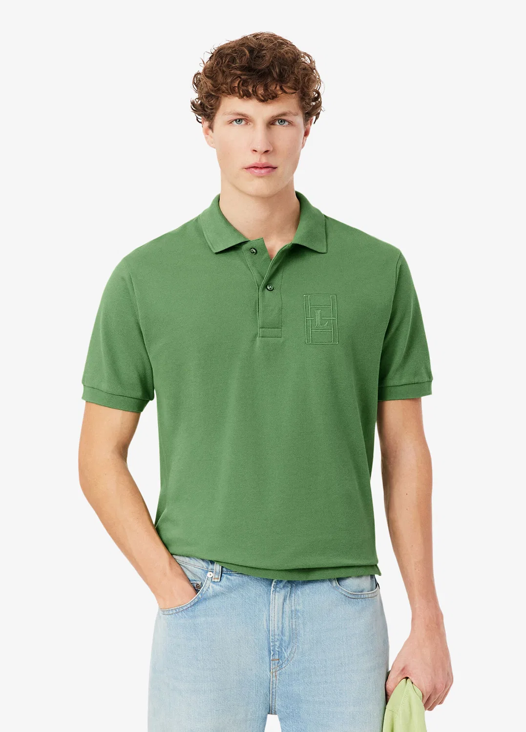 Поло Lacoste Classic Fit, зеленый — фото 2