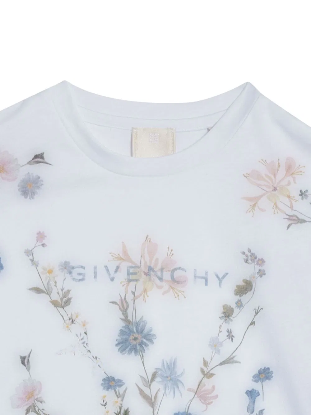 Детская футболка с цветочным принтом Givenchy, White — фото 3