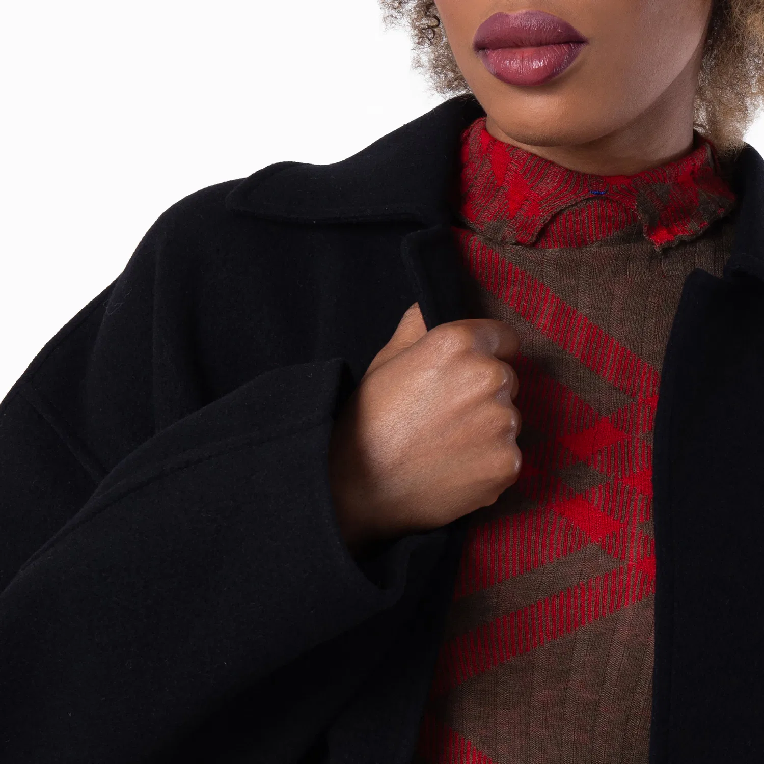 Пальто-кокон из кашемира с поясом Belted Cashmere Wrap Coat Burberry, Black — фото 3