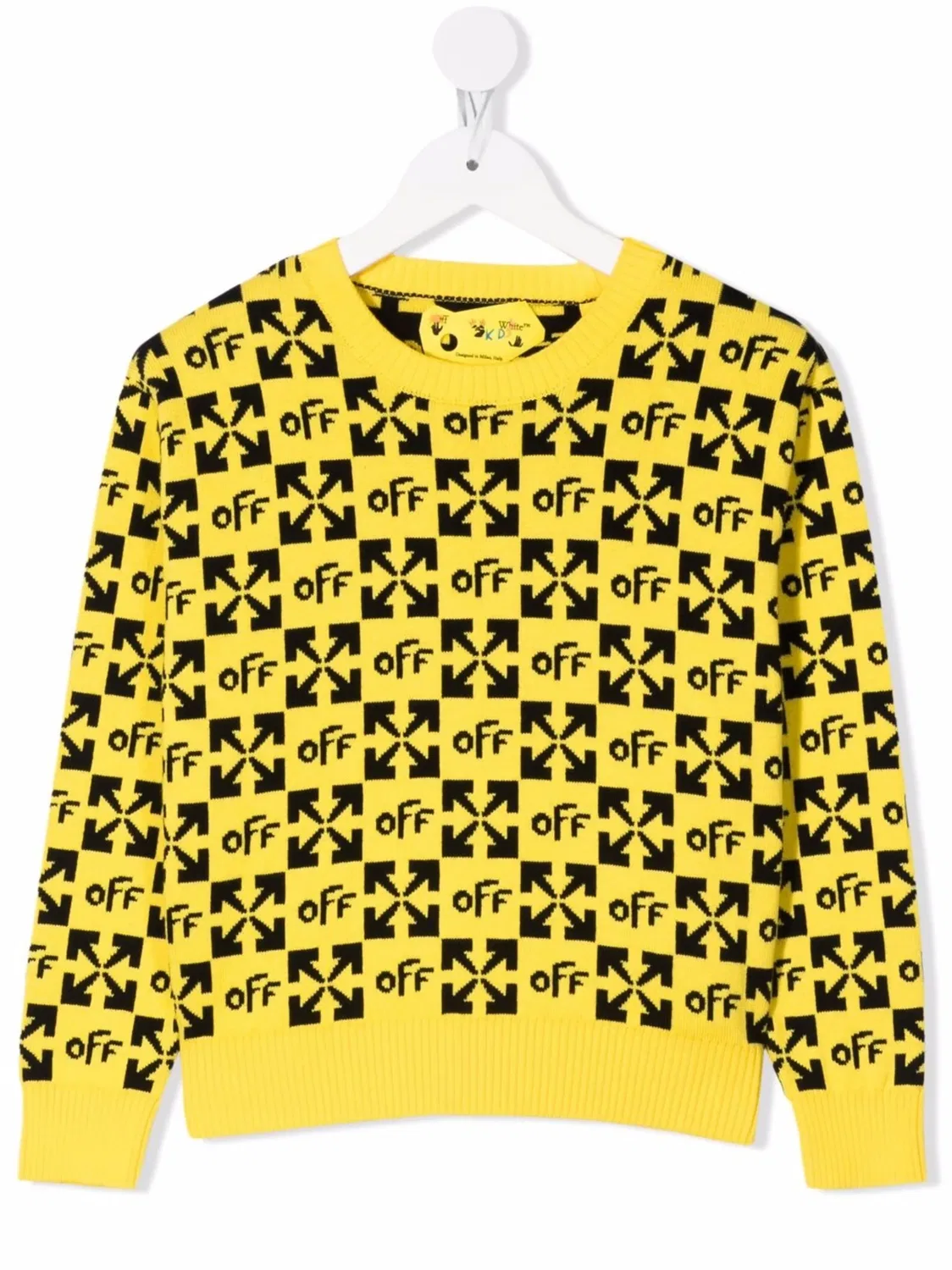 Свитшот с логотипом по всей поверхности OFF-WHITE, желтый
