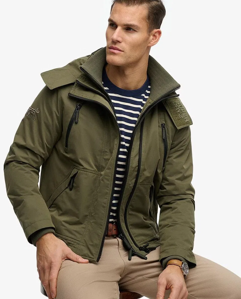 Мужская куртка с капюшоном, Cortavientos MF Arctic, Superdry, хаки — фото 3