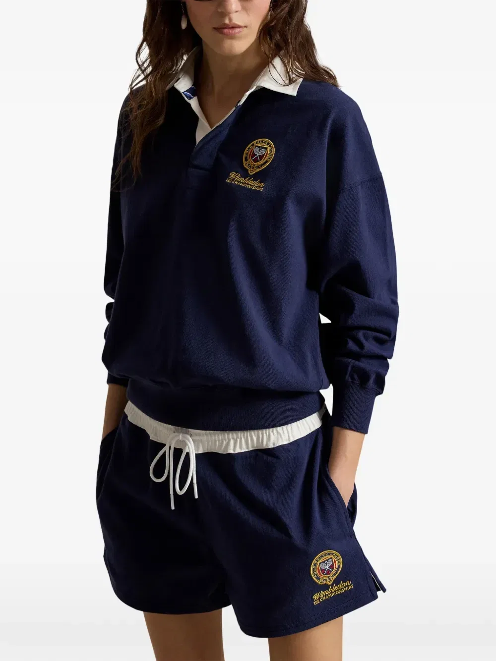 Рубашка-поло Wimbledon с вышивкой Polo Ralph Lauren, синий — фото 3