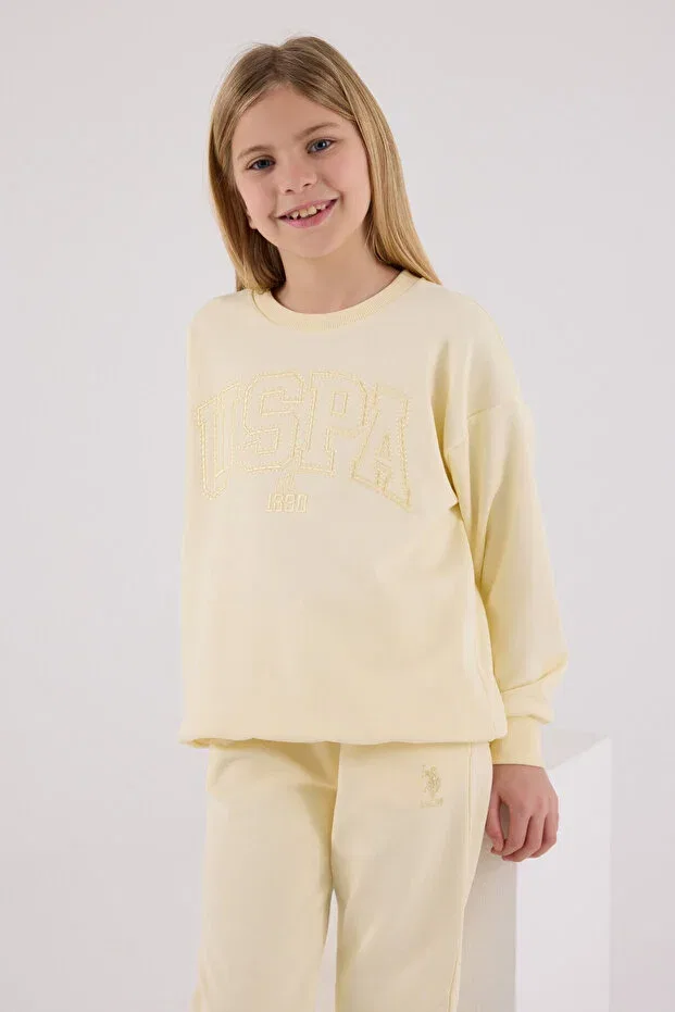 Детский спортивный комплект для девочек с принтом Licensed U.S. Polo Assn., Yellow — фото 4