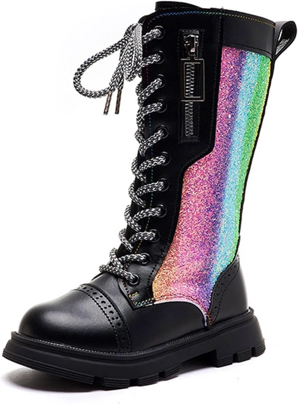 Детские ботинки для девочек с принтом Combat Boots Zzalalana, Black — фото 4