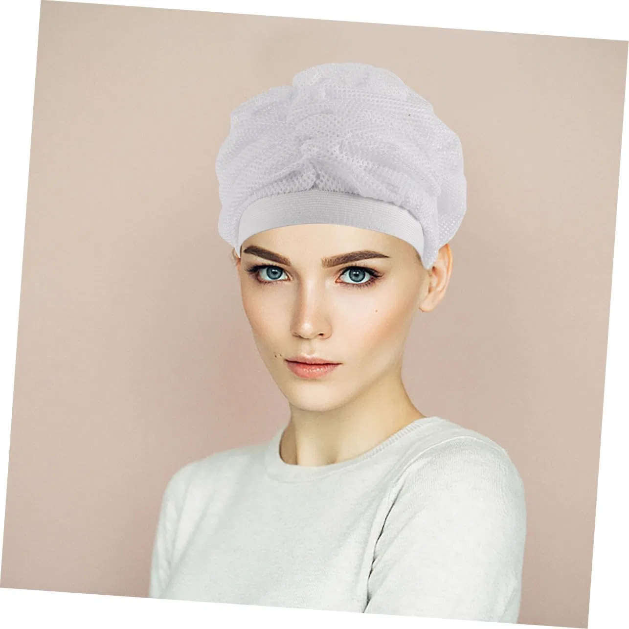 Шапочка для душа Mesh Poping Cap, minkissy, 1 шт, Белый — фото 4